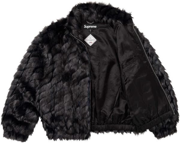 Supreme 2-Tone WINDSTOPPER Faux Fur Jacket - Black (front)