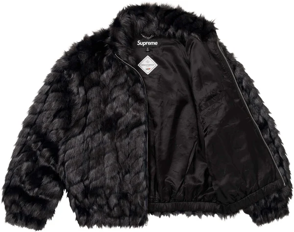 Supreme 2-Tone WINDSTOPPER Faux Fur Jacket - Black (front)