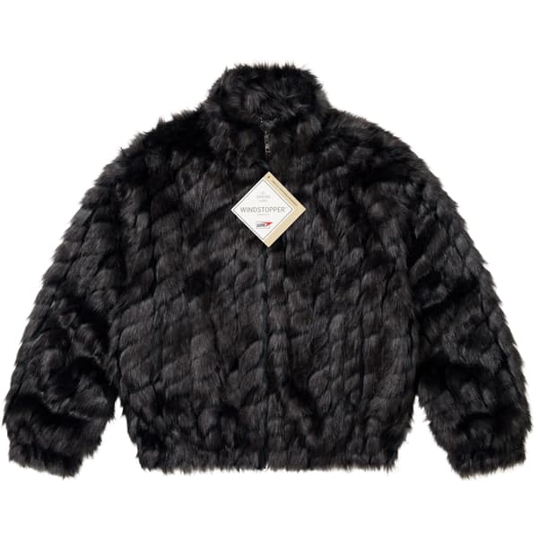 Supreme 2-Tone WINDSTOPPER Faux Fur Jacket - Black (front)