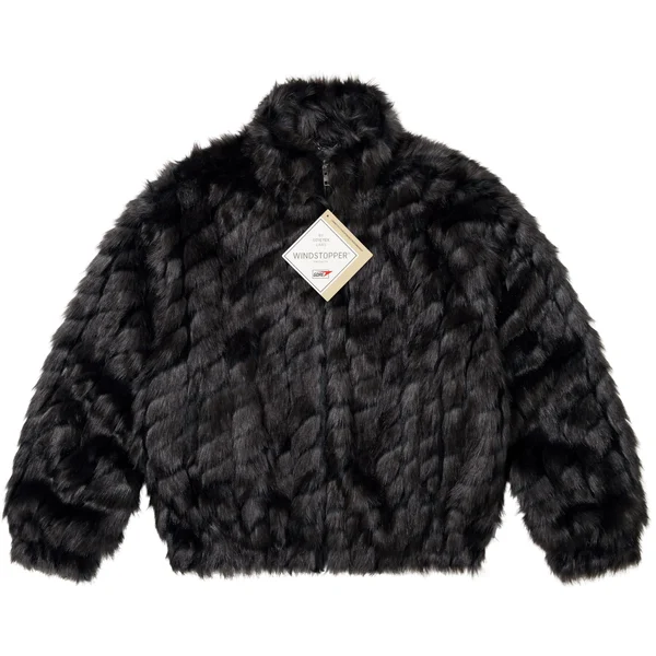 Supreme 2-Tone WINDSTOPPER Faux Fur Jacket - Black (front)