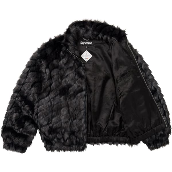 Supreme 2-Tone WINDSTOPPER Faux Fur Jacket - Black (front)
