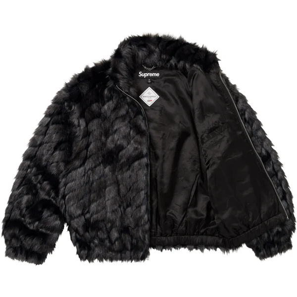 Supreme 2-Tone WINDSTOPPER Faux Fur Jacket - Black (front)
