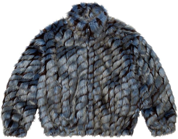 Supreme 2-Tone WINDSTOPPER Faux Fur Jacket - Blue (front)