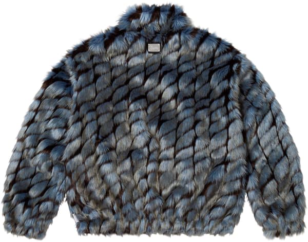 Supreme 2-Tone WINDSTOPPER Faux Fur Jacket - Blue (front)