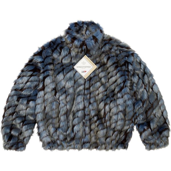 Supreme 2-Tone WINDSTOPPER Faux Fur Jacket - Blue (front)