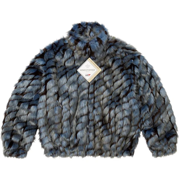 Supreme 2-Tone WINDSTOPPER Faux Fur Jacket - Blue (front)