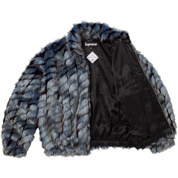Supreme 2-Tone WINDSTOPPER Faux Fur Jacket - Blue (front)