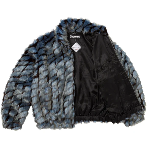 Supreme 2-Tone WINDSTOPPER Faux Fur Jacket - Blue (front)