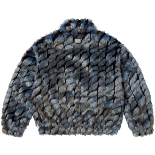 Supreme 2-Tone WINDSTOPPER Faux Fur Jacket - Blue (front)