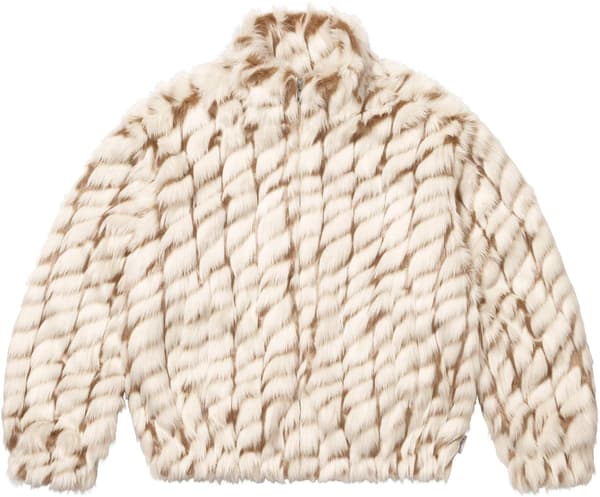 Supreme 2-Tone WINDSTOPPER Faux Fur Jacket - Tan (front)