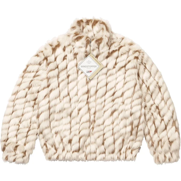 Supreme 2-Tone WINDSTOPPER Faux Fur Jacket - Tan (front)