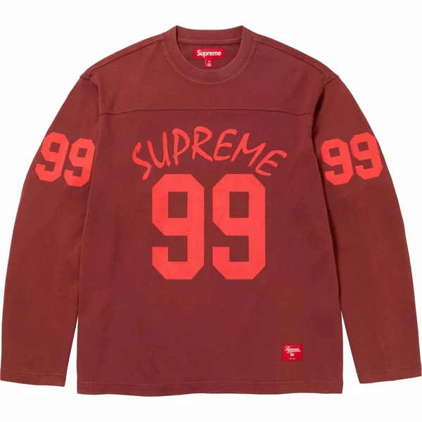 Supreme 99 L/S Football Top - Maroon (front)