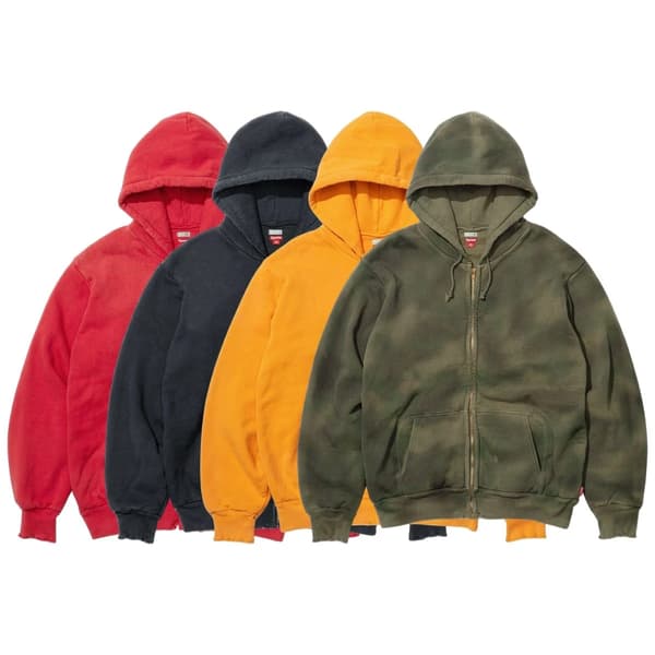 Supreme®/A.PRESSE Vintage Zip Up Hooded Sweatshirt - Red (front)
