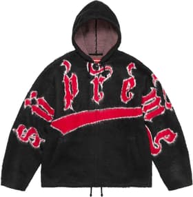 Supreme Accent Brushed Zip Up Hooded Sweater Black