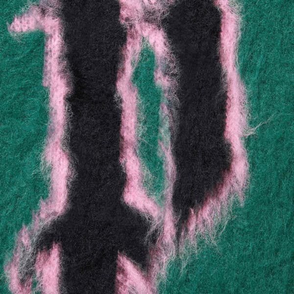 Supreme Accent Brushed Zip Up Hooded Sweater - Green (front)