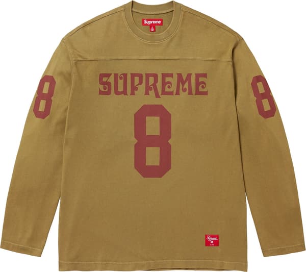 Supreme Affiliated L/S Football Top - Light Olive (front)