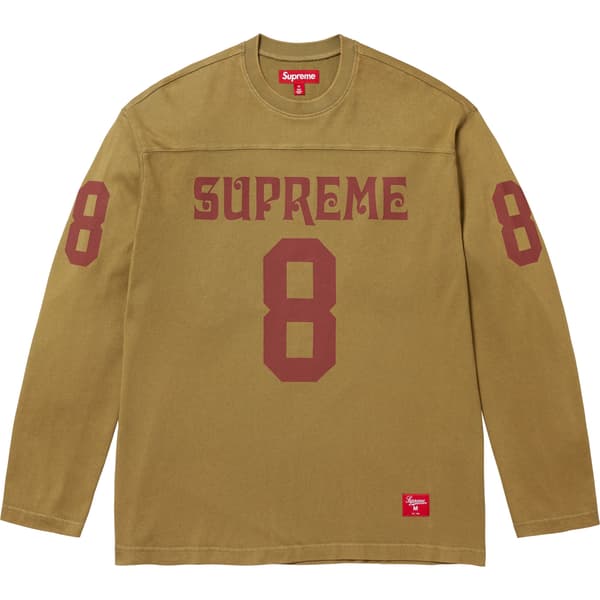 Supreme Affiliated L/S Football Top - Light Olive (front)