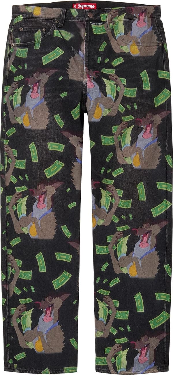 Supreme All Dogs Go To Heaven Loose Fit Jean - Washed Black (front)