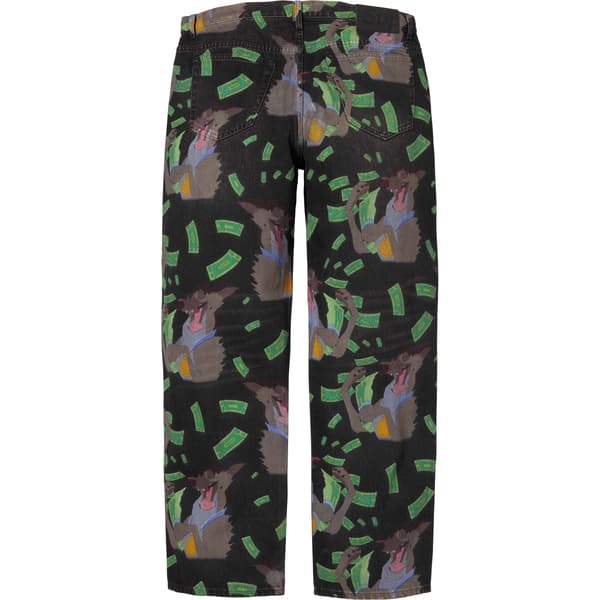 Supreme All Dogs Go To Heaven Loose Fit Jean - Washed Black (front)