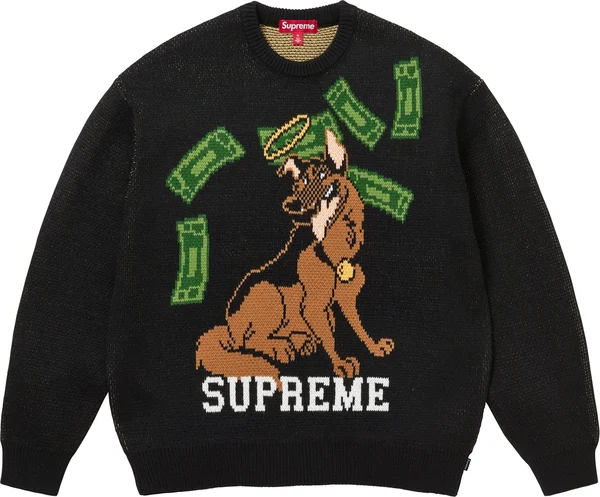 Supreme All Dogs Go To Heaven Sweater - Black (front)