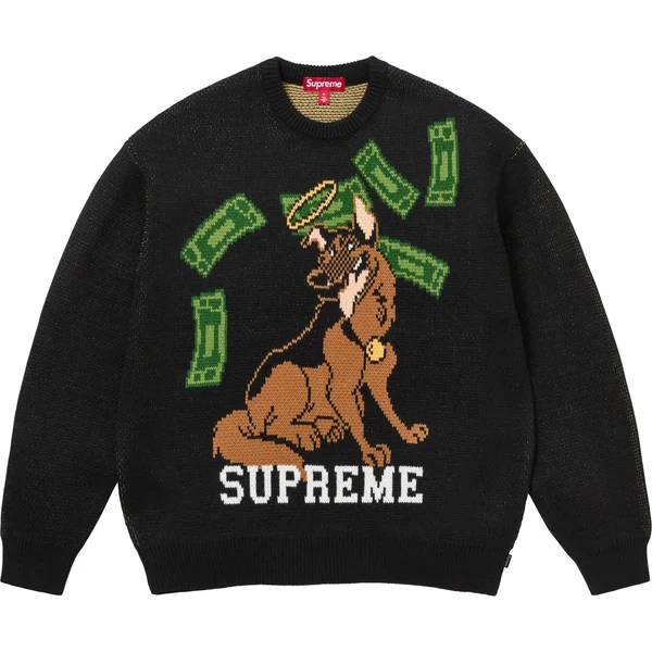 Supreme All Dogs Go To Heaven Sweater - Black (front)