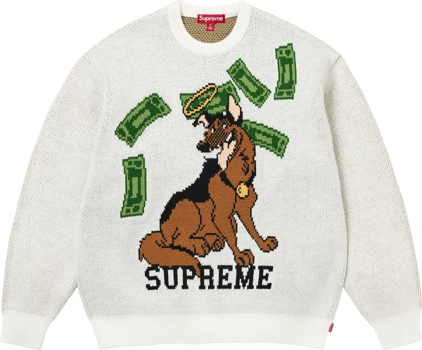 Supreme All Dogs Go To Heaven Sweater - White (front)