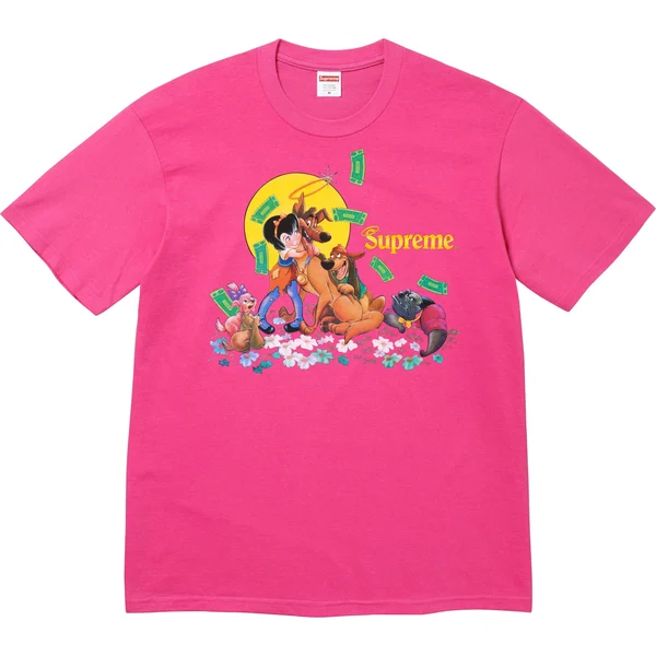 Supreme All Dogs Go To Heaven Tee - Fuchsia (front)