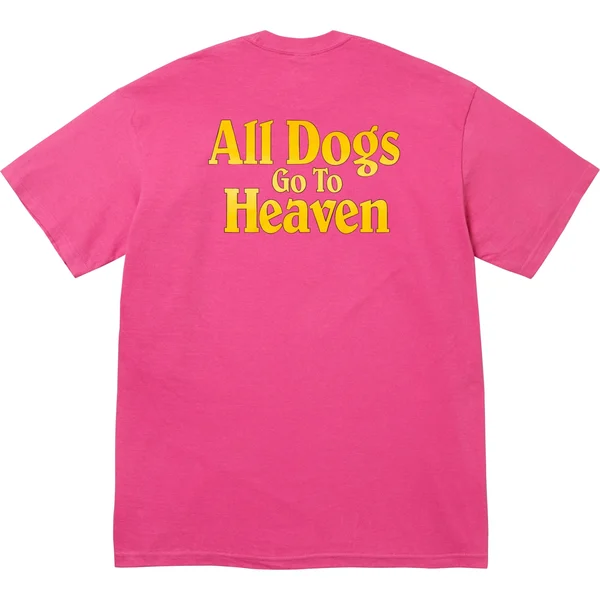 Supreme All Dogs Go To Heaven Tee - Fuchsia (front)