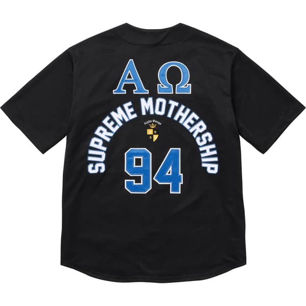 Supreme Alpha Omega Baseball Jersey - Black (front)