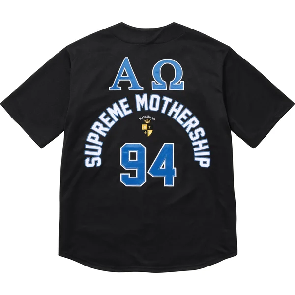 Supreme Alpha Omega Baseball Jersey - Black (front)