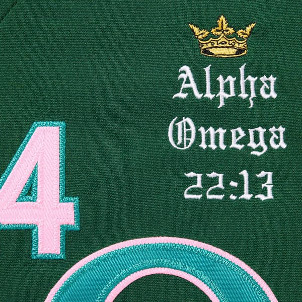 Supreme Alpha Omega Baseball Jersey - Green (front)