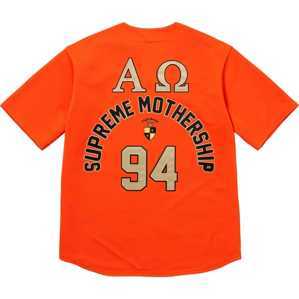 Supreme Alpha Omega Baseball Jersey - Orange (front)