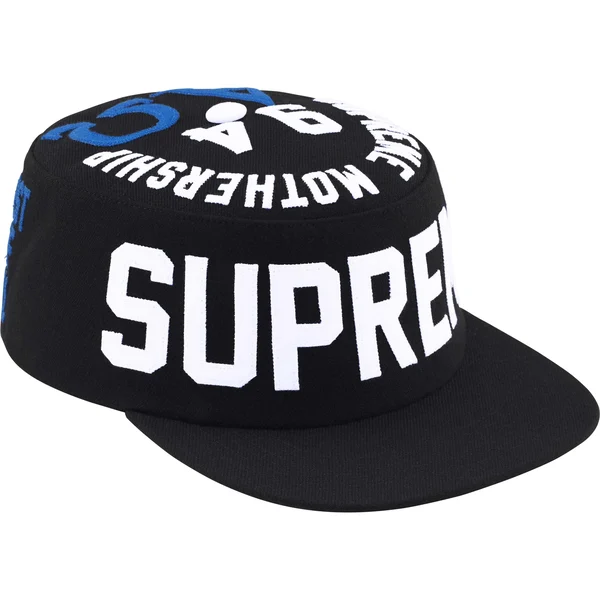 Supreme Alpha Omega Pillbox Hat - Black (front)