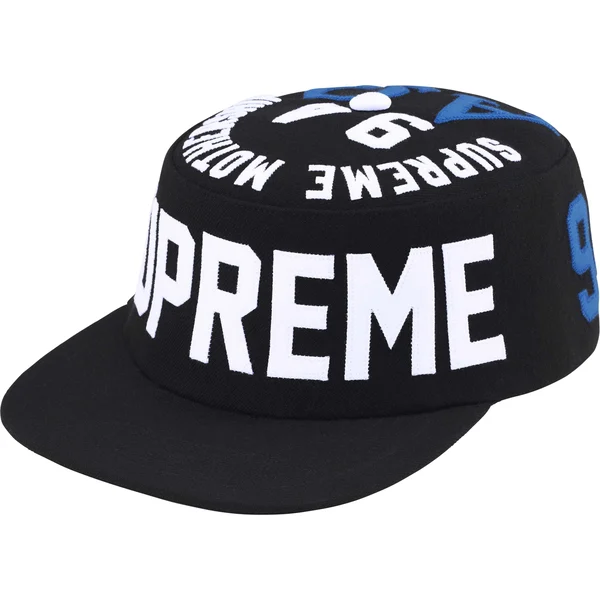 Supreme Alpha Omega Pillbox Hat - Black (front)