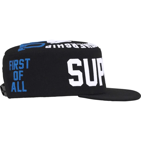 Supreme Alpha Omega Pillbox Hat - Black (front)