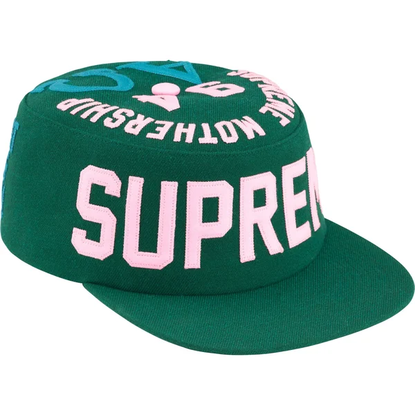 Supreme Alpha Omega Pillbox Hat - Dark Green (front)