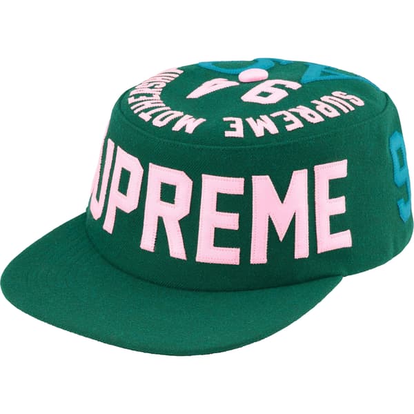 Supreme Alpha Omega Pillbox Hat - Dark Green (front)