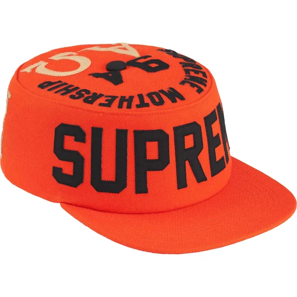 Supreme Alpha Omega Pillbox Hat - Orange (front)