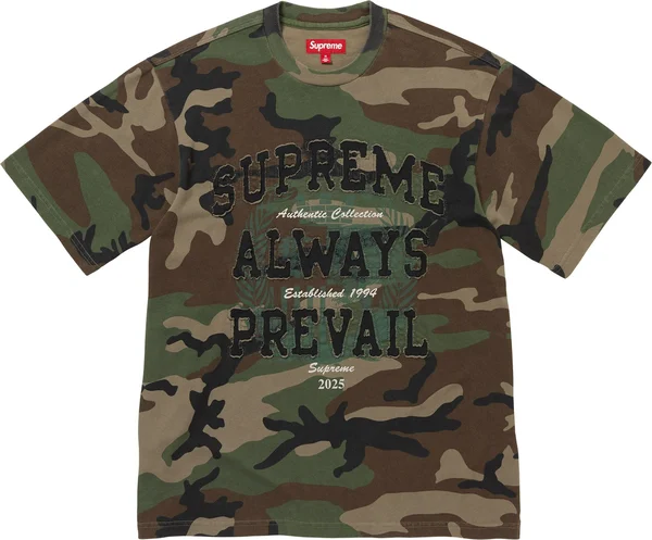 Supreme Always Prevail S/S Top - Woodland Camo (front)