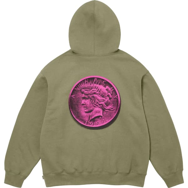 Supreme Anarchy Hooded Sweatshirt - Light Olive (front)