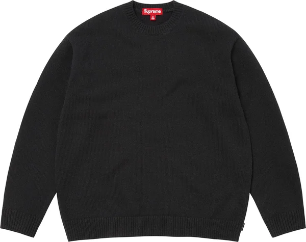 Supreme Angora Script Sweater - Black (front)