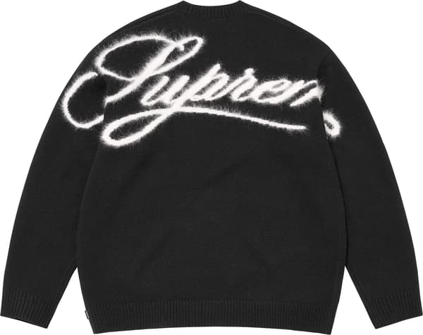 Supreme Angora Script Sweater - Black (front)