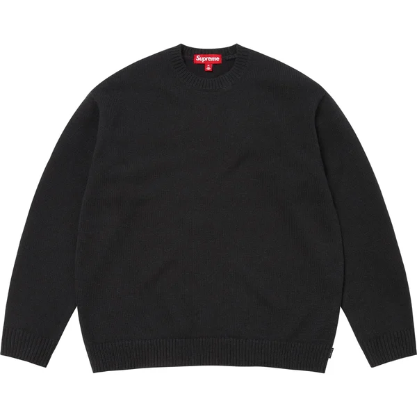 Supreme Angora Script Sweater - Black (front)