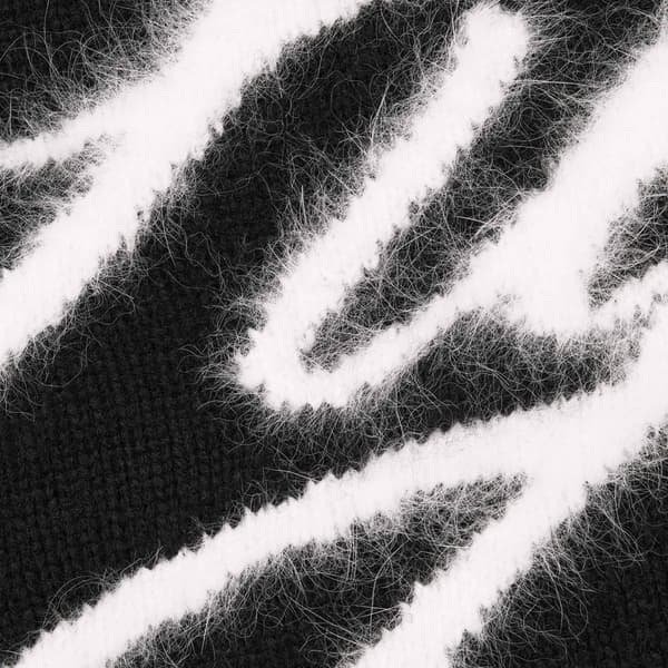 Supreme Angora Script Sweater - Black (front)