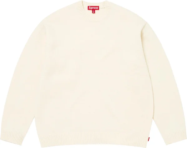 Supreme Angora Script Sweater - Ivory (front)