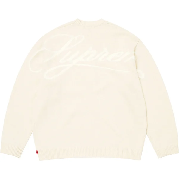 Supreme Angora Script Sweater - Ivory (front)