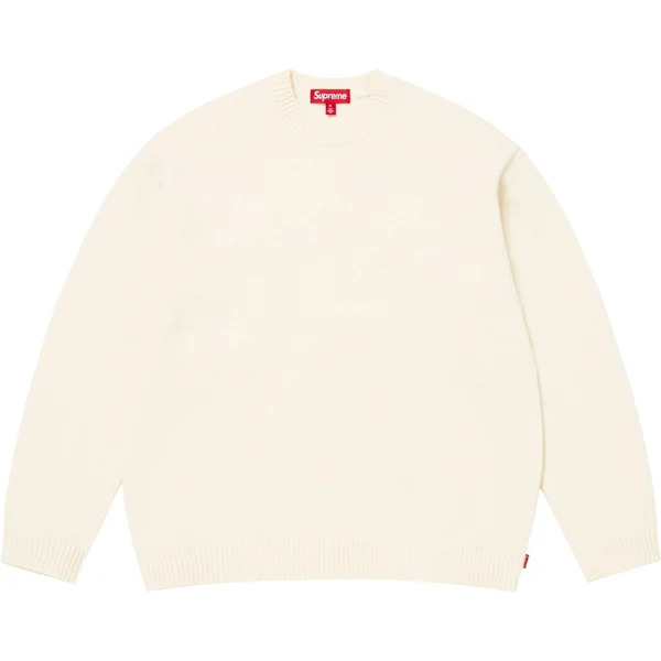 Supreme Angora Script Sweater - Ivory (front)