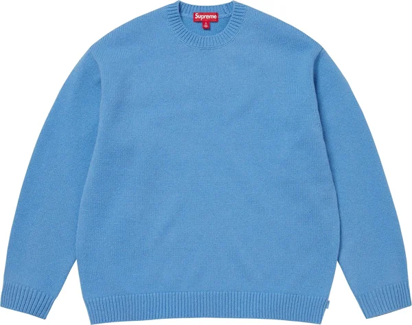 Supreme Angora Script Sweater - Light Blue (front)