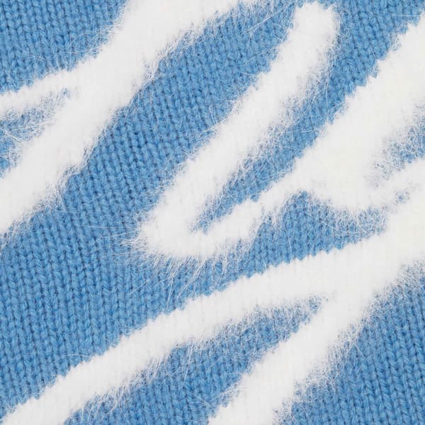 Supreme Angora Script Sweater - Light Blue (front)