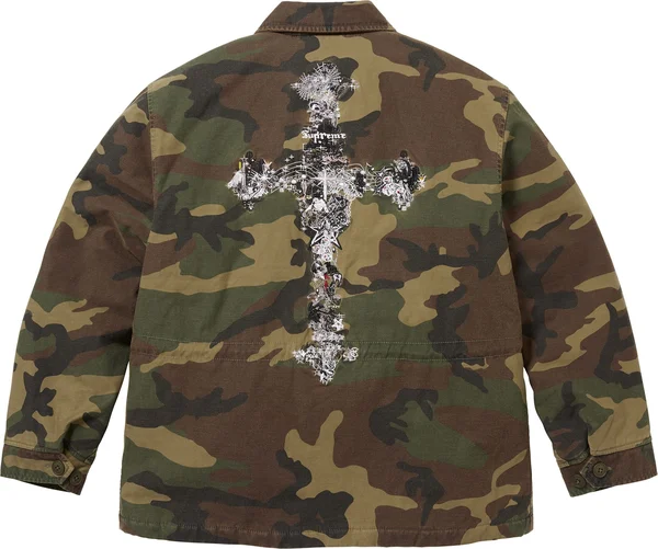 Supreme AOI Cross M52 Jacket - Woodland Camo (front)